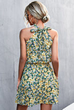 Load image into Gallery viewer, Floral Tied Sleeveless Mini Dress