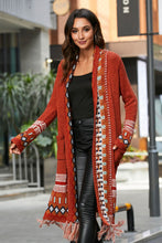 Load image into Gallery viewer, Tassel Hem Open Front Duster (Navy, Brick Red)