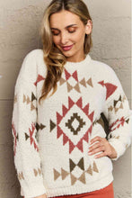 Load image into Gallery viewer, Cozy Sunday Aztec Fuzzy Sweater