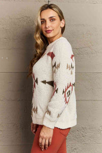 Cozy Sunday Aztec Fuzzy Sweater