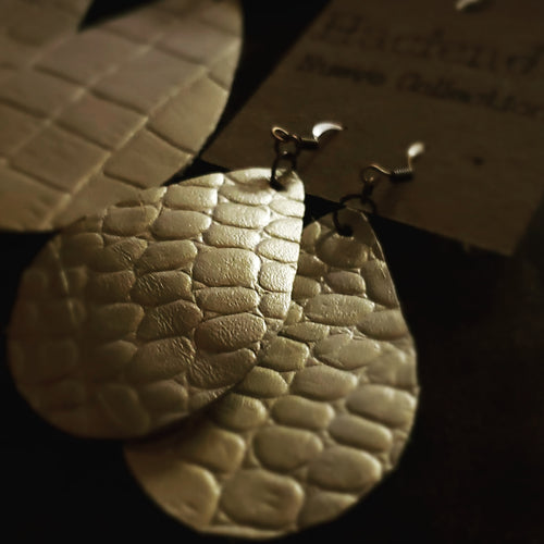 Gator + Gold Leather Drops - Hacienda Ranch+Home