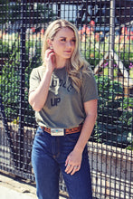 Load image into Gallery viewer, Saddle Up Tee in Heather Olive