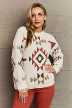 Load image into Gallery viewer, Cozy Sunday Aztec Fuzzy Sweater