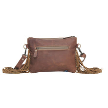 Load image into Gallery viewer, Mocha Dash Hand Tooled Leather Fringe Bag by Myra Bag