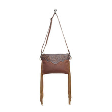 Load image into Gallery viewer, Mocha Dash Hand Tooled Leather Fringe Bag by Myra Bag